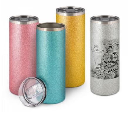 Edelstahl-Thermobecher mit Glitzerpartikeln 20oz - "Ihr MOTIV