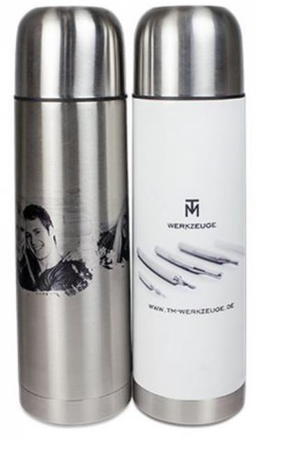 Edelstahl-Thermosflasche 750 ml mit Becher-Deckel - IHR MOTIV